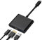 LEIBOCHAO 3 en 1 Adaptador de conversión HDMI 4K, Ultraportátil USB Tipo C a HDMI Cable Adaptador, Carga Rápida Tipo C 100W PD Puerto, Admite TV/Ordenador portátil/Macbook/Phones