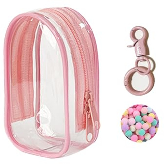 Bolsa transparente para exhibición de figuras con llavero para muñeca Sonny, caja misteriosa, bolsa de transporte, bolsa de llavero, dijes para coleccionables (rosa bebé, cabaña)