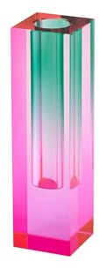 Giftcompany Sari, Kristallglas, Vase H14cm, pink/grün, gs, 4x14x4cm