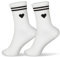 1 Paar Weiß Socken Damen 36-42 Baumwolle mit Streifen Herz lustige Geschenke für Frauen Herren Sportsocken Tennissocken (DE/NL/SE/PL, Alphanumerisch, Einheitsgröße, Regular, Regular, Schwarz)