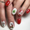 24 Pièces Noël Faux Ongles Court, Rouge Ongles à Coller avec Père Noël et Bonhomme de Neige Imprimer, Couverture Complète Artificiel en Acrylique Press on Nails pour Femmes Filles