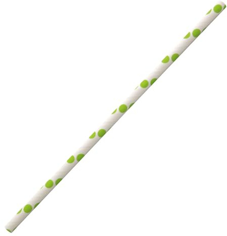 5000 Stück NATUREStar Papier-Trinkhalme Classic gepunktet, grün-weiß, L: 19,7cm, Ø: 0,6cm, Karton, Strohhalme Papier, Trinkhalme, Papierstrohhalme