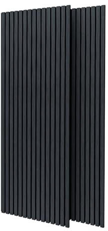 2er Set 235x60cm 2,82qm schwarz dekorative Holzschalldämmung