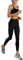 REORIA Damen Overall Hohe Taille Yoga Hosen Einfarbige Jogginghose Im Freien Leggings Slim Hose mit Vier Taschen Schwarz S
