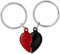 WKRTDY 2 pcs Porte Clef Coeur, Porte Clé Amoureux, Idee Cadeau Couple Noël pour Femme Homme, Cadeaux Couple Anniversaire, Porte Clé Cadeau Amoureux, Cadeau Meilleure Amie(Noir et rouge)