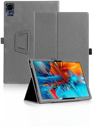 Funda protectora para tablet Teclast T70 de 14 pulgadas Android 14 con correa de mano, soporte y función anticaídas, diseño elegante y simple, color gris