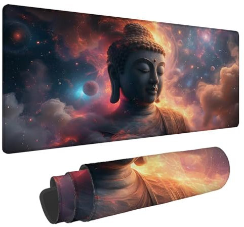 Mouse Mat Zen Gaming Mouse Pad Starry Sky XXL Mouse Pad 1200x600x4mm Waterproof Desk Mat Large, with Non-Slip Rubber Base, Stitched Edges Extended Keyboard Pad for PC, Laptop, Game Desktop Decor A-67