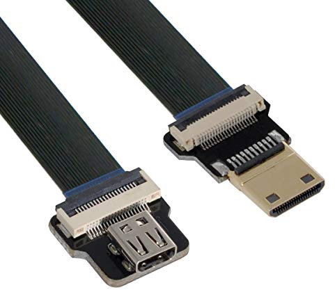 CY Câble d'extension plat ultra fin Mini HDMI mâle vers Micro HDMI femelle Cord 1080P pour photographie aérienne FPV HDTV Multicopter C1-D4 (50 cm)