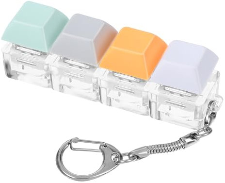 Mabor Keyboard Fidget Clicker Keyboard Fidget Keychain of 4 Colors Decompression Keycap Button Stress Relief Gifts for Adult to Relief Stress Pass Time