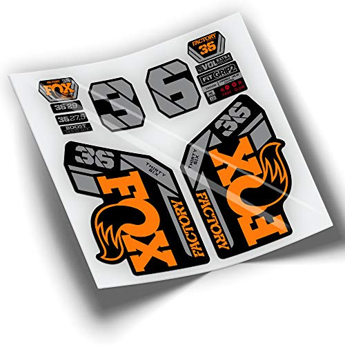 Ref: VP424 Aufkleber, kompatibel mit FOX 36 Gabel 2021–2025, Kashima Bicolor MTB, Sticker, Aufkleber, Aufkleber für Mountainbikes (Orange)