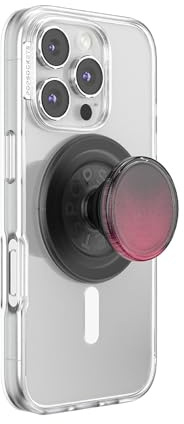 PopSockets Handy-Griff für MagSafe mit Ständer, magnetischem Ständer, austauschbare Oberseite, sicherer Halt für iPhone MagSafe-Hüllen, Handy- und Tablet-Griff – Tidepool Night Tide Magenta GITD