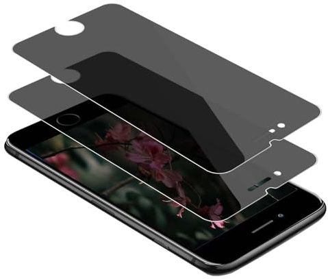 Carantee Schutzfolie für Panzerglas für iPhone 6/6s/7/8/SE, 2 Stück Anti Kratzer Sichtschutzfolie, Privatsphäre, Sensitive Touch, Anti Kratzer, 0.33mm Privacy Anti-Spy iPhone SE Displayschutzfolie
