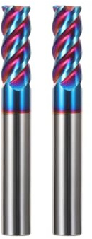 Hilpaty Fresa de Carburo de Tungsteno 3.0 * 50mm*2, HRC65, Recubierta de NACO4, 4 Flautas, Fresas CNC de Alto Rendimiento para Metal, Acero al Carbono, Acero Inoxidable y Acero Aleado