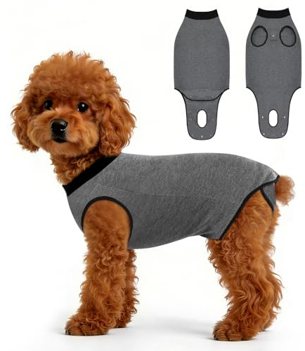 AUYAO Hundebody Nach Op, Atmungsaktiv Pet Recovery Suit | Anti-Lecken Wundschutzanzüge mit Schnappschuss, Operationsbody für Hündin & Rüde Kastration Hunde Nach Op Wundschutz