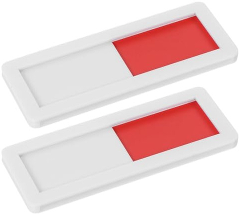 MINAOLULUS Panneau Coulissant « Ouvert Fermé » en Acrylique Blanc 3x7 Cm, Lot de 2 Panneaux de Confidentialité pour Bureau et Salle de Conférence, Indicateur de Statut Pratique et Discret