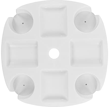 Tnfeeon Bandeja de Mesa para Sombrilla de Playa con 4 Portavasos, Bandeja Redonda para Mesa de Sombrilla para Piscina, Patio, Playa y Jardín