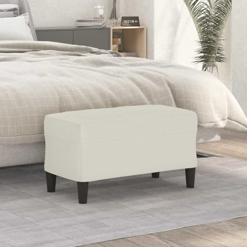 sephironlbb Sitzbank Creme Samt 70x35x41 cm gepolsterte Polsterbank mit Stauraum, Truhenbank für Flur, Diele, Schlafzimmer, Wohnzimmer, Esszimmer, Garderobenbank mit Klappdeckel und Schublade