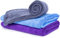 cosey - 3er Pack, Flauschiges Mikrofaser-Handtuch Größe S, 40x60cm, grau/lila/blau