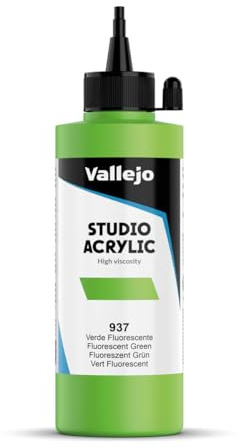 Vallejo Acrylic Studio 22937 Fluorescent Green (200ml)