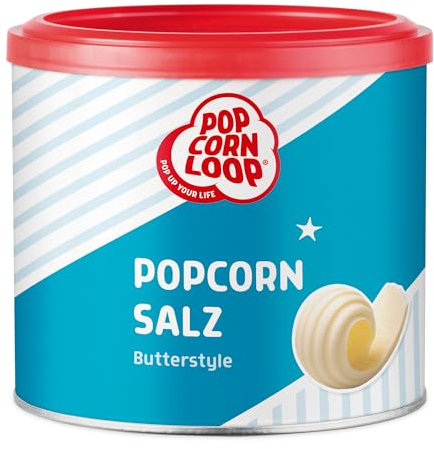 Popcornloop Butterstyle 300gr Popcornsalz mit Butteraroma Pudersalz Popcorn Mais Gewürz zum Verfeinern Kochen Extrafein