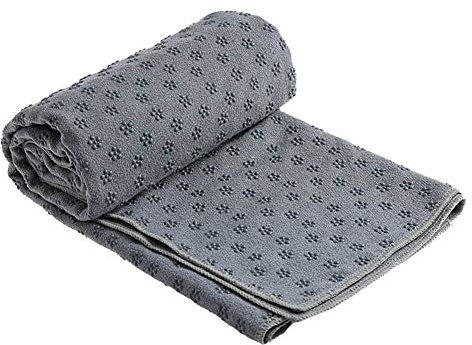 LbojailiAi rutschfeste Yogamatte, Handtuch, Decke, Sport, Reisen, Fitness, Pilates, grau