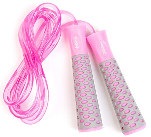 just be... Springseil für Erwachsene für Fitness und Fettverbrennung, Trainingseinheiten, HIIT Sessions, Boxen und Gewichtsverlust, rutschfester Griff und ein 275 cm langes, verstellbares Seil, Pink