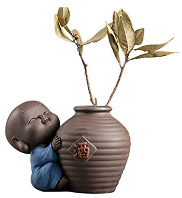 YGAKX Blumenarrangement Schöne Lila Sand Kleiner Mönch Tee Haustier Ornamente Kreatives Teeset Dekoration Mini Blumenvase Buddha Tolle Details zum Verschenken