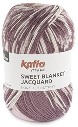 [59,75€/kg] Katia Sweet Blanket Jacquard Color 308, Babydecke Stricken, weiche Babywolle musterbildend, selbstmusternd