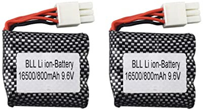 2PCS 9.6V 800mAh High-rate Lithium Battery for S911 S912 S913 S916 9112 9123 9115 9116 9120 15-DJ02 15-DJ03 High-speed RC Climbing Car Off-road Vehicle Electric Model Toy Rechargeable Battery