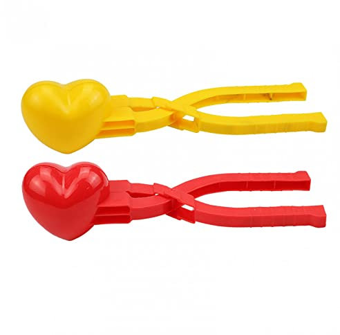 Soupliebe Schneeball Maker, 4 Stück Winter Herz Schneeball Former Clip Schnee Mold Tool Kinder Outdoor Schneeballzange Spielzeug Weihnachten Geschenke