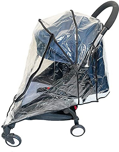 Brogtorl Housse de pluie et coupe-vent pour poussette Compatible avec Babyzen YOYO2 et YOYO - Éthylène-acétate de vinyle (EVA) transparent résistant à l'eau - Couvre-poussette de pluie
