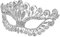 NUOBESTY Masquerade Masks Diamond Rhinestone Masks Mardi Gras with Ribbon Party Costume Photo Props for Women Lady Silver Ribbon Color Random