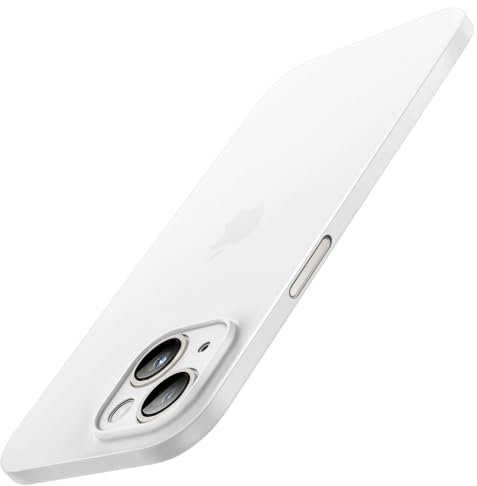 JETech Ultra Slim Case for iPhone 13, 6.1-Inch, Camera Lens Cover Full Protection, Lightweight, Matte Finish PP Hard Minimalist Case, Support Wireless Charging (White)