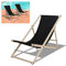 Yakimz Liegestuhl Holz Klappbar 2er Set, Balkon Strandstuhl Sonnenliege mit 3-stufiger Neigungsregulierung der Rückenlehne, Abnehmbar Sonnenstuhl Relaxsessel, für Camping Freizeit Strand, Schwarz