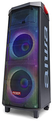 AIWA - KBTUS-710, TROLLEY PARTY SPEAKER 700 W, Bluetooth 5.0 portata 10m, TunerFM, porte USB/SD per Mp3 Recorder/Player, AUX in, 2 microfoni, batteria ric. durata 8 ore, AC adapter, telecomando