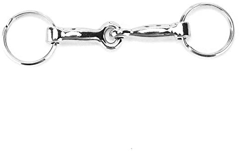 Schlüsselanhänger, Edelstahl Horse Bit Tack Snaffle Bit Pferd Gag Dickheit Bit Pferderennen Zubehör Doppelt Gebrochen Schnellverschluss für Familie Reisen Büro-10X2,5 cm