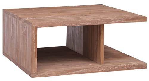 ZQQLVOO Couchtisch 70 x 70 x 30 cm Massivholz Teak, Sofatisch, Sofa Beistelltisch, Kaffeetisch für Kaffee und Laptop, Couch Tisch Sofa für Wohnzimme, Betttisch für Schlafzimmer