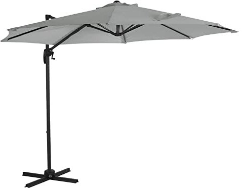 SVITA Sonnenschirm Ampelschirm Garten Terrasse Outdoor 360° Schirm Aluminium drehbar kippbar Gartenschirm Gartenmöbel Hellgrau