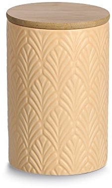 Zeller 19354 Vorratsdose m. Bambusdeckel, 720 ml, Keramik, ca. Ø 10 x 15 cm, Vorratsbehälter, Aufbewahrung, Aufbewahrungsbox