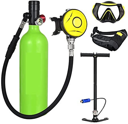 Réservoir de plongée 1L Mini Bouteille De Plongée Sous-marine Réservoir D'oxygène Ensemble Respirateur De Plongée Réservoir D'air Pompe À Main For La Plongée En Apnée Souffle Équipement De Plongée ( C