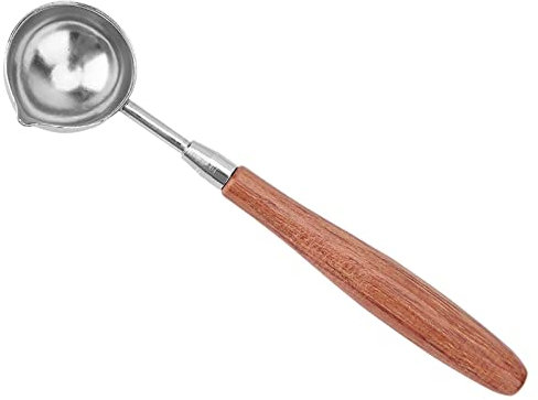 Tiefer Löffel Zum Schmelzen von Wachs, Wachslöffel für Dochtlose Siegelwachse, Praktisches Werkzeug für Größere Mengen, Vermeidet Verbrennungen an den (Wachslöffel mit Holzgriff
