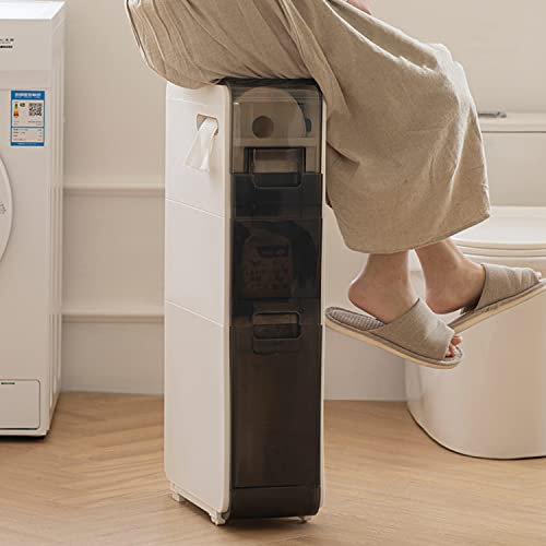 BAHOJAS Rollwagen-Organizer aus Kunststoff – Badezimmer-Aufbewahrungsschrank, für kleinen Raum, 3 Schubladen mit Rädern – schmal und Organizer