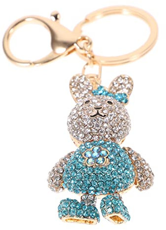 ABOOFAN Hase Schlüsselanhänger Hasen-schlüsselanhänger Häschen-taschen-anhänger Häschen-anhänger Zum Selbermachen Strass-häschen-anhänger Zinklegierung Taschenanhänger Strasssteine