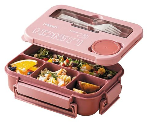 SDFNBRA Bento Lunch Box with Tableware, 120000ML Lunch Box-Double Layered 600 Compartment Bento Box, Built-in Utensil Set, Leak-Proof (Pink-II)