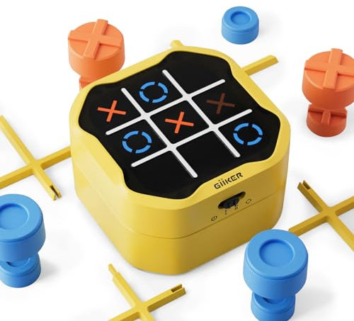GiiKER Tic Tac Toe Bolt Game, Original 3-in-1 Handheld Puzzle Game Console, Portable Travel Games for Car Ride, Board Games for Kids and Adults, Birthday Gifts for Ages 3+