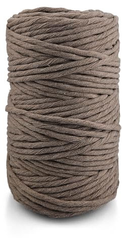 Netuno 1x Makramee Garn Dunkelbeige 5 mm 100 m gedreht Baumwolle Kordel Textilgarn Kordelband Naturgarn Baumwollgarn Dekoschnur Makrameeschnur Baumwolle Baumwollschnur Makramee Seil Baumwolle