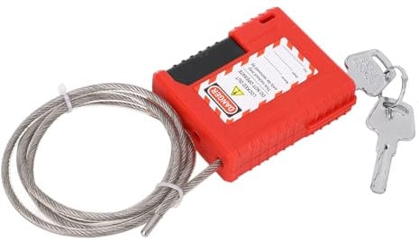 Sonew Stainless Steel Lockout Tagout Cable Lock, 3.28ft, Silver, Ideal for Industrial, Chemical, Power Environments