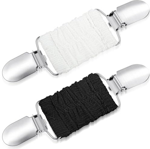 Mabor 2 Stück Kleider Clip, Retro Cardigan Clip Cinch Clip Elastischer Pullover Clips Schal Clip Cardigan Kragen Clip Hemd Brosche Clip für Pullover Schal Kleider Hemden Damen Mädchen