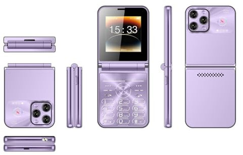 Annadue Téléphone Portable à Rabat 2G, Téléphone Portable à Gros Bouton avec écran de 2,6 Pouces, Son Clair, 4 Cartes, 4 Téléphones Portables à Rabat en Veille avec Lampe de Poche LED