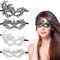 Andibro 4 Stück Maskenball Spitzenmaske, Venezianische Maske Spitze für Damen Sexy Lace Augenmaske Maskerade Maske für Halloween Karneval Abschlussball Party Kostüm Ball Masken (Schwarzes Silber)
